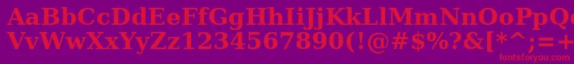 Шрифт BitstreamVeraSerifBold – красные шрифты на фиолетовом фоне