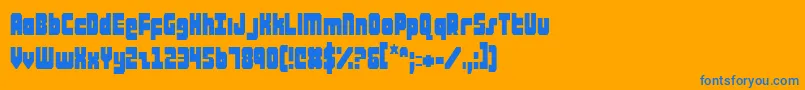 フォントAlphaTaurusCondensed – オレンジの背景に青い文字