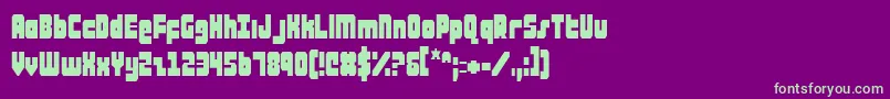 AlphaTaurusCondensed Font – Green Fonts on Purple Background