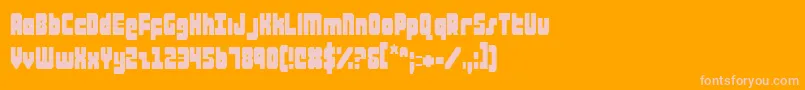 AlphaTaurusCondensed Font – Pink Fonts on Orange Background