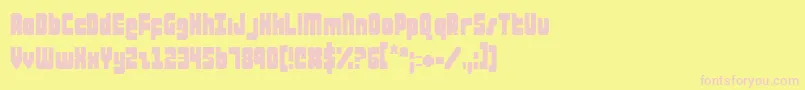 Fonte AlphaTaurusCondensed – fontes rosa em um fundo amarelo