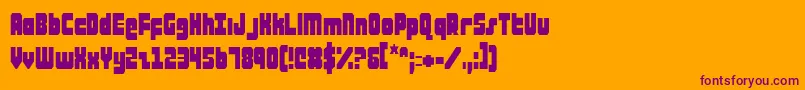 AlphaTaurusCondensed Font – Purple Fonts on Orange Background