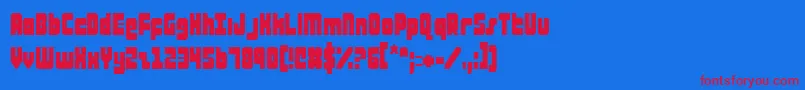 AlphaTaurusCondensed Font – Red Fonts on Blue Background