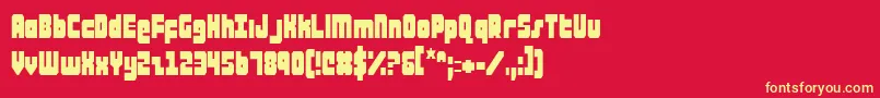 Шрифт AlphaTaurusCondensed – жёлтые шрифты на красном фоне