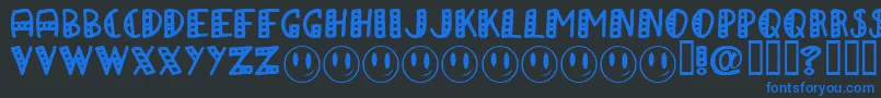 A Papa Font – Blue Fonts on Black Background