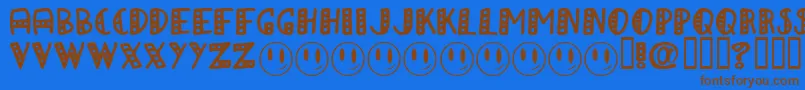 A Papa Font – Brown Fonts on Blue Background