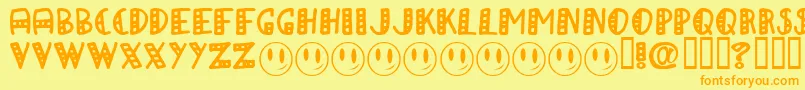 A Papa Font – Orange Fonts on Yellow Background