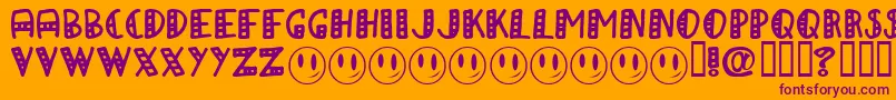 A Papa Font – Purple Fonts on Orange Background