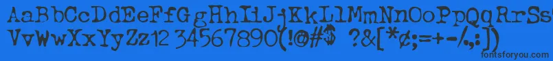 BtdBeezwax Font – Black Fonts on Blue Background