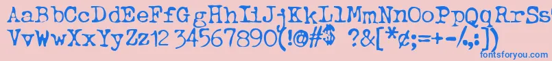BtdBeezwax-Schriftart – Blaue Schriften auf rosa Hintergrund
