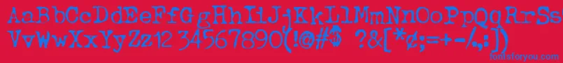 BtdBeezwax Font – Blue Fonts on Red Background