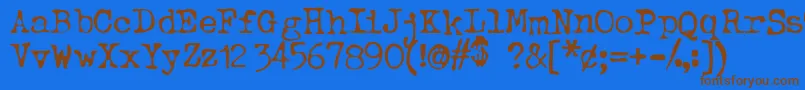 BtdBeezwax Font – Brown Fonts on Blue Background