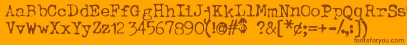 BtdBeezwax-fontti – ruskeat fontit oranssilla taustalla