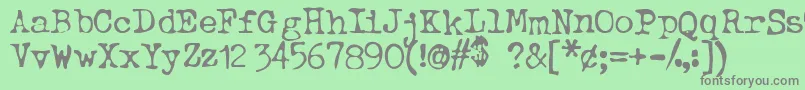 BtdBeezwax Font – Gray Fonts on Green Background