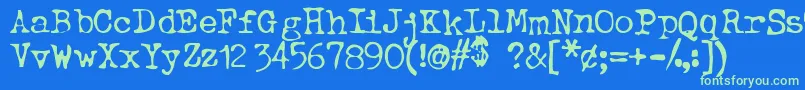 BtdBeezwax Font – Green Fonts on Blue Background