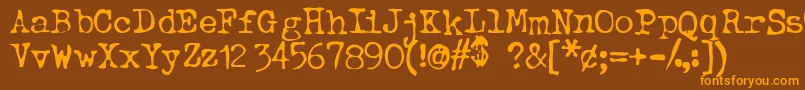 BtdBeezwax Font – Orange Fonts on Brown Background
