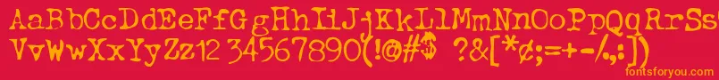 BtdBeezwax Font – Orange Fonts on Red Background