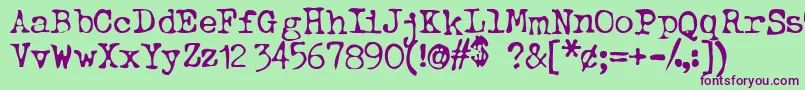 BtdBeezwax Font – Purple Fonts on Green Background