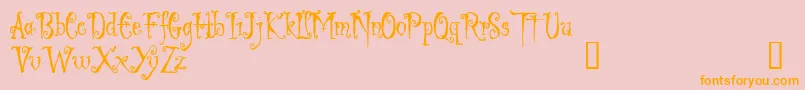 Liged Font – Orange Fonts on Pink Background