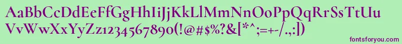 CormorantBold Font – Purple Fonts on Green Background