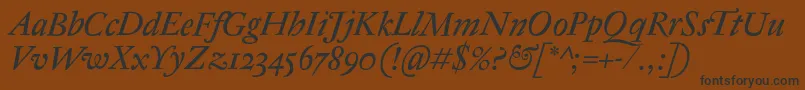 fuente AntiqueRegentItalic – Fuentes Negras Sobre Fondo Marrón
