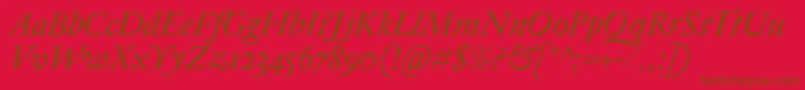 AntiqueRegentItalic Font – Brown Fonts on Red Background