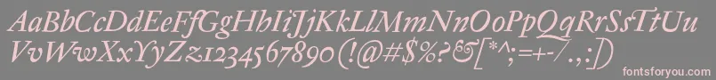 AntiqueRegentItalic Font – Pink Fonts on Gray Background