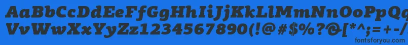 PfagoraslabproUltrablackitalic Font – Black Fonts on Blue Background