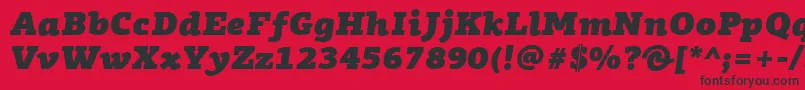 フォントPfagoraslabproUltrablackitalic – 赤い背景に黒い文字