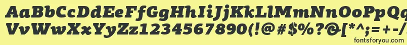 Czcionka PfagoraslabproUltrablackitalic – czarne czcionki na żółtym tle