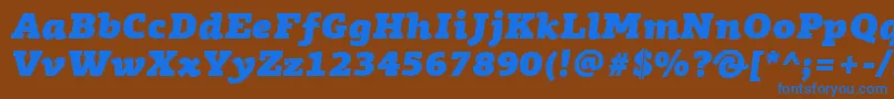 Lisätietoja PfagoraslabproUltrablackitalic-fontista PfagoraslabproUltrablackitalic-fontti – siniset fontit ruskealla taustalla