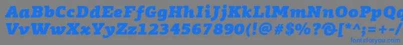 PfagoraslabproUltrablackitalic-Schriftart – Blaue Schriften auf grauem Hintergrund