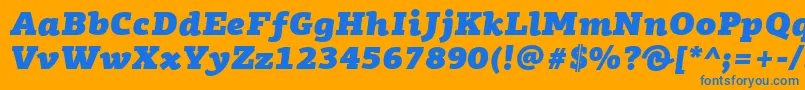 PfagoraslabproUltrablackitalic Font – Blue Fonts on Orange Background