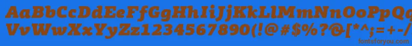 Lisätietoja PfagoraslabproUltrablackitalic-fontista PfagoraslabproUltrablackitalic-fontti – ruskeat fontit sinisellä taustalla