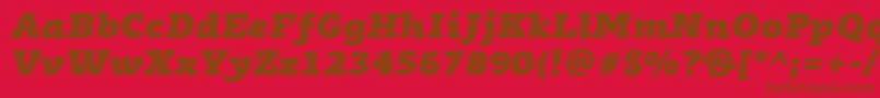 PfagoraslabproUltrablackitalic-Schriftart – Braune Schriften auf rotem Hintergrund