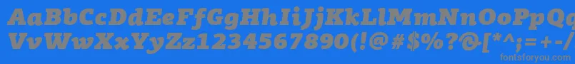 Więcej informacji o czcionce PfagoraslabproUltrablackitalic Czcionka PfagoraslabproUltrablackitalic – szare czcionki na niebieskim tle