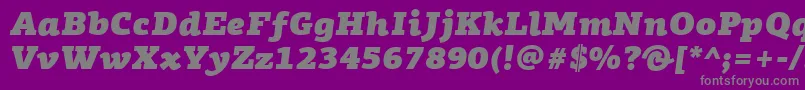 Lisätietoja PfagoraslabproUltrablackitalic-fontista PfagoraslabproUltrablackitalic-fontti – harmaat kirjasimet violetilla taustalla