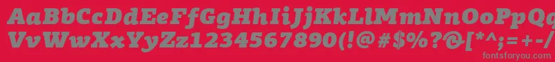 PfagoraslabproUltrablackitalic-Schriftart – Graue Schriften auf rotem Hintergrund