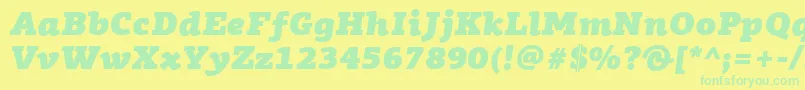 Lisätietoja PfagoraslabproUltrablackitalic-fontista PfagoraslabproUltrablackitalic-fontti – vihreät fontit keltaisella taustalla