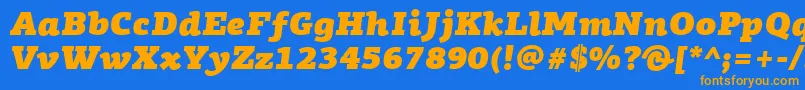 Lisätietoja PfagoraslabproUltrablackitalic-fontista PfagoraslabproUltrablackitalic-fontti – oranssit fontit sinisellä taustalla