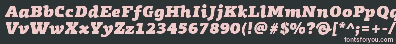Weitere Informationen zur PfagoraslabproUltrablackitalic-Schriftart PfagoraslabproUltrablackitalic-Schriftart – Rosa Schriften auf schwarzem Hintergrund