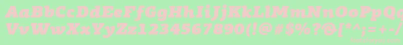 フォントPfagoraslabproUltrablackitalic – 緑の背景にピンクのフォント