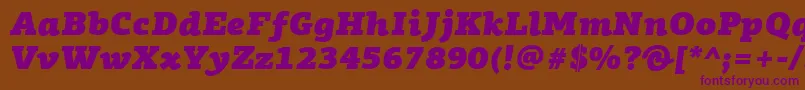Saiba mais sobre a fonte PfagoraslabproUltrablackitalic Fonte PfagoraslabproUltrablackitalic – fontes roxas em um fundo marrom
