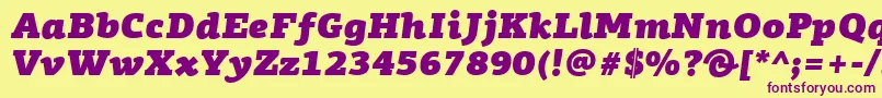 More about PfagoraslabproUltrablackitalic Font PfagoraslabproUltrablackitalic Font – Purple Fonts on Yellow Background