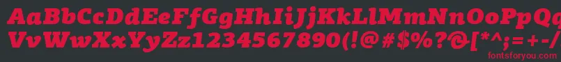 Fonte PfagoraslabproUltrablackitalic – fontes vermelhas em um fundo preto