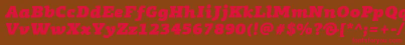 Weitere Informationen zur PfagoraslabproUltrablackitalic-Schriftart PfagoraslabproUltrablackitalic-Schriftart – Rote Schriften auf braunem Hintergrund