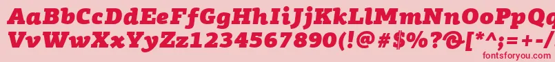 Шрифт PfagoraslabproUltrablackitalic – красные шрифты на розовом фоне