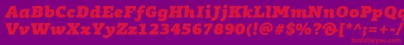 Шрифт PfagoraslabproUltrablackitalic – красные шрифты на фиолетовом фоне
