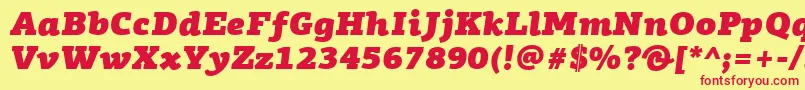 PfagoraslabproUltrablackitalic Font – Red Fonts on Yellow Background
