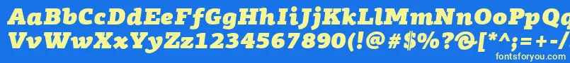 PfagoraslabproUltrablackitalic Font – Yellow Fonts on Blue Background